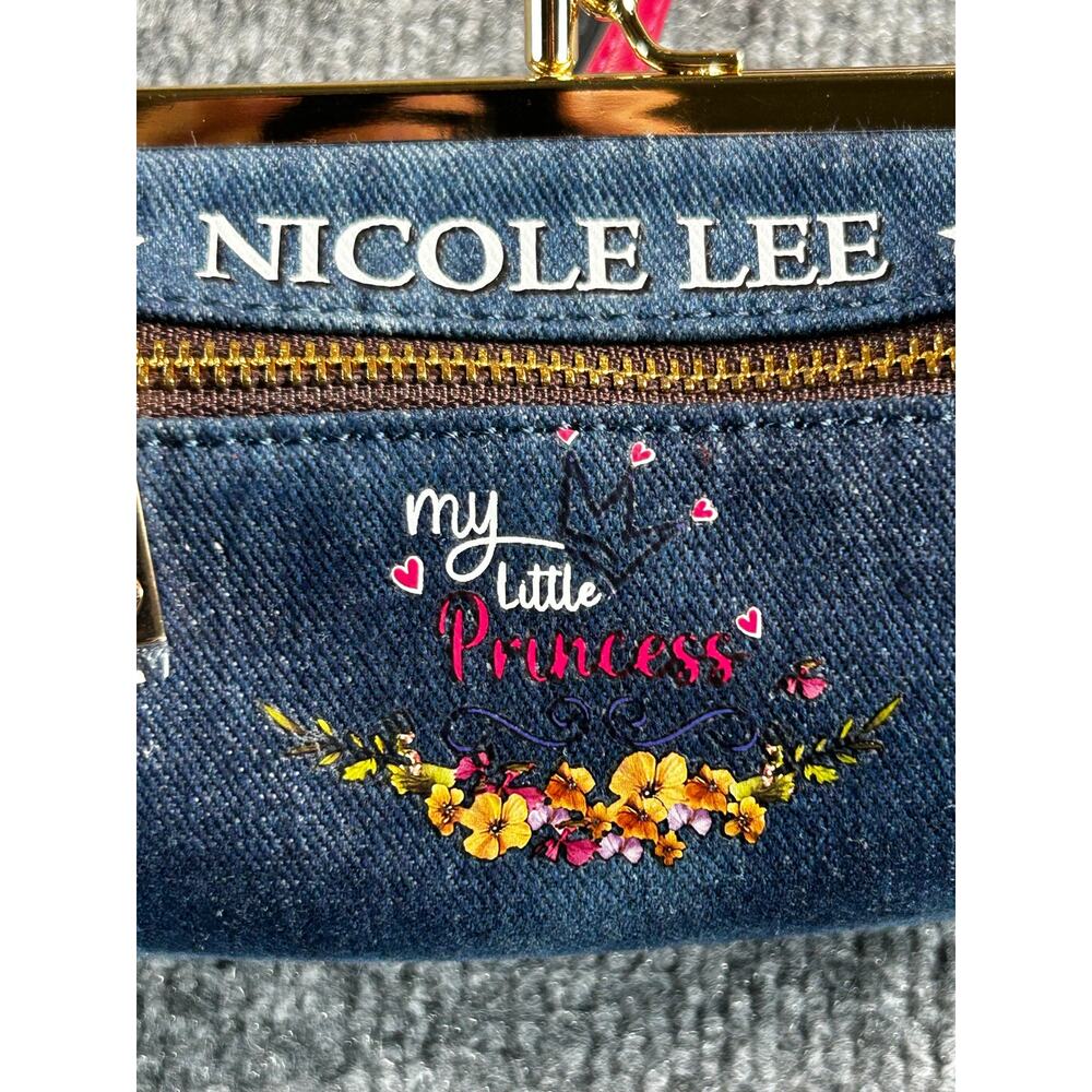 Nicole Lee USA My Little Princess Denim Coin Purse Wristlet NWT - Picture 7 of 9